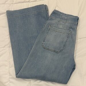 The Colette Crop High-Rise Wide Leg Jeans by Maeve